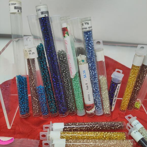 34X Huge Lot Seed Beads Lots Of Great Colors 8/0 New And Open - Picture 5 of 7